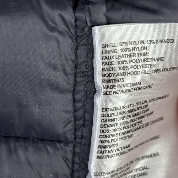 Michael Michael Kors Coat Womens XS Navy Packable Puffer Hooded Long Quilted - Picture 11 of 16